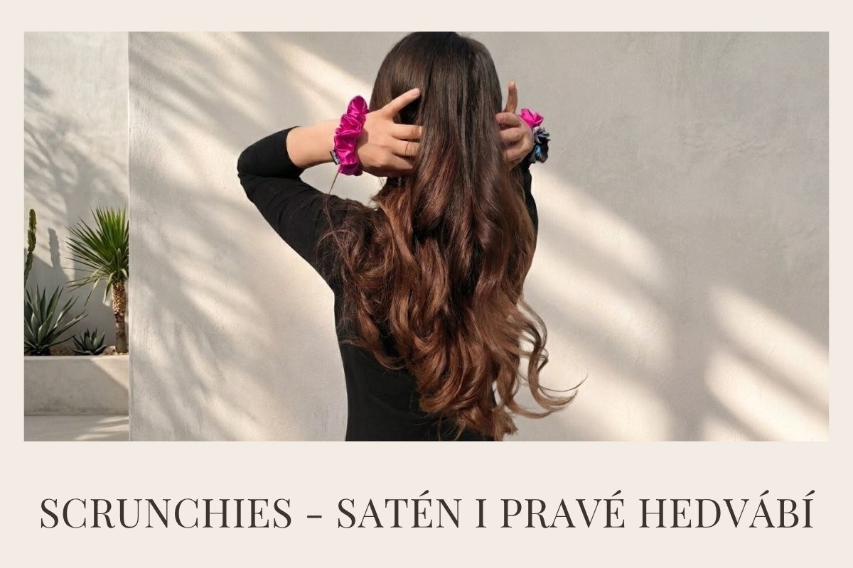 čelenky, scrunchies, satén, handmade, ručně šito v ČR