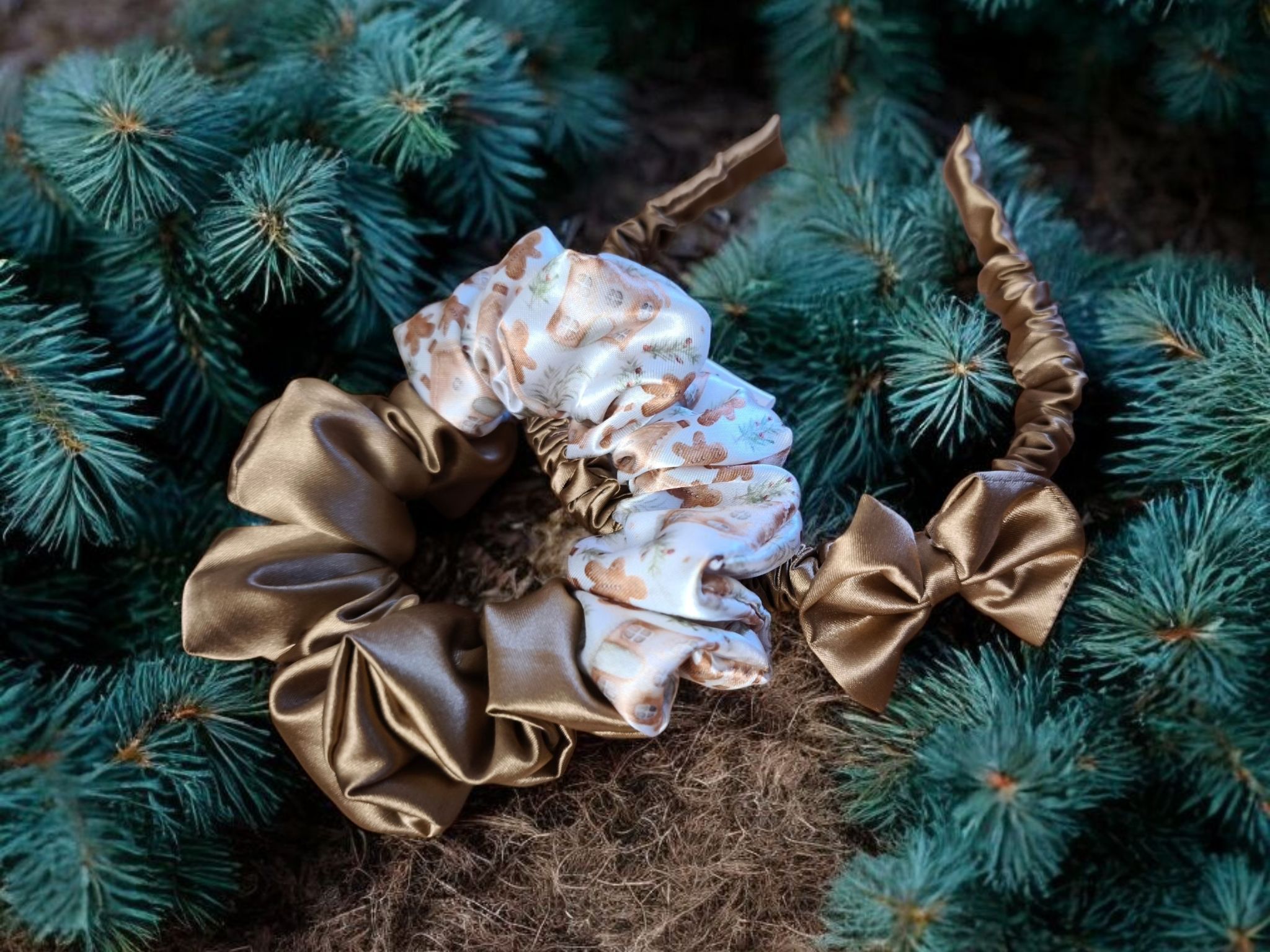 čelenky, scrunchies, satén, handmade, ručně šito v ČR