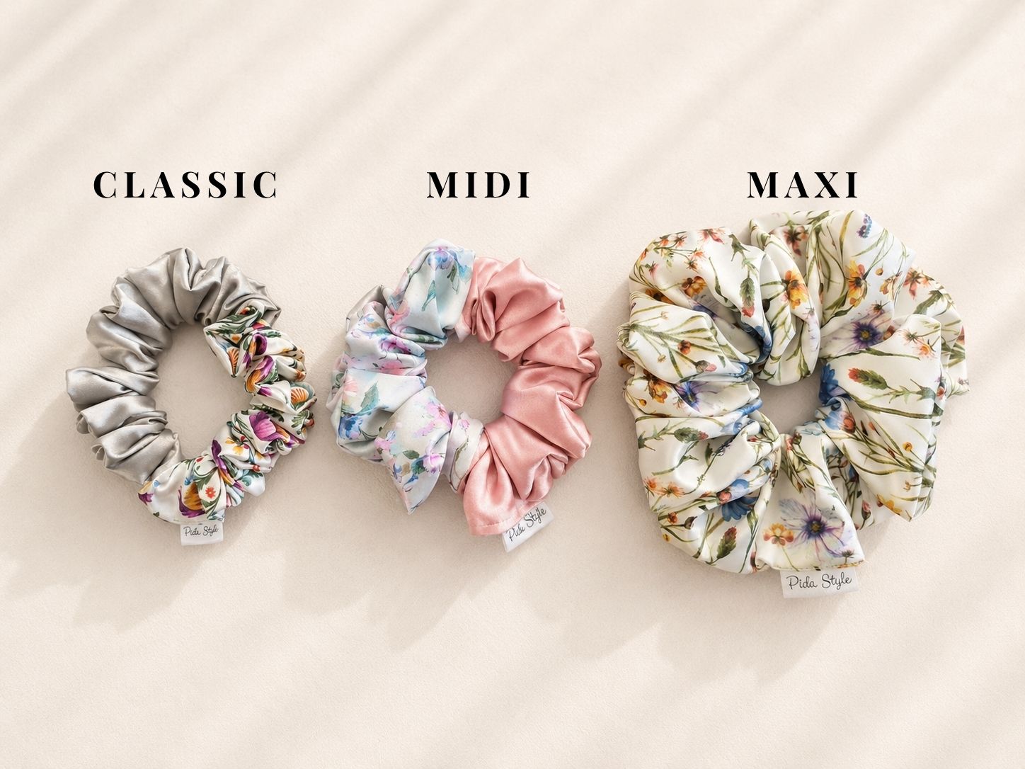 Srovnání velikostí scrunchie