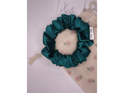 Scrunchie - smaragdová XS