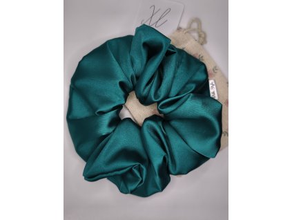 Scrunchie - smaragdová XL