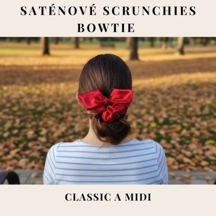Saténové scrunchies Bowtie