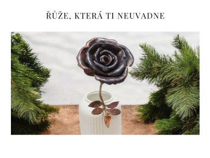 Růže, která ti neuvadne – ručně tvarovaný kov