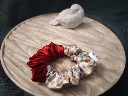 Scrunchie - DUO CLASSIC PERNÍČEK | ČERVENÁ