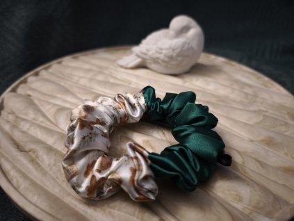 Scrunchie - DUO CLASSIC PERNÍČEK | ZELENÁ