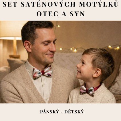 Set saténových motýlků otec & syn