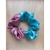 Scrunchie - zachraň mě (tyrkysová/růžová)
