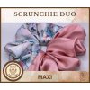 Saténová scrunchie DUO – kombinace dvou látek na míru