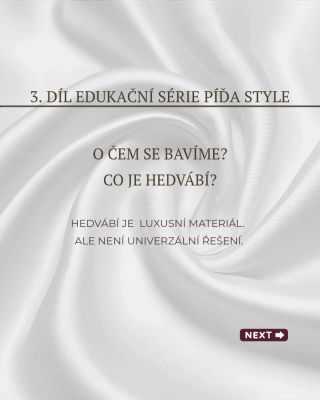 Hedvábí. Často zmiňovaný materiál u vlasových doplňků. Málokdy se ale vysvětlí, co přesně znamená a kdy dává smysl. Tenhle...