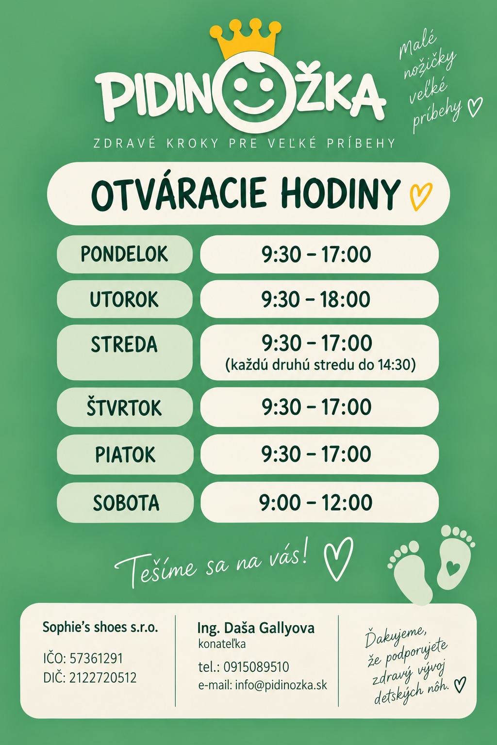 Otváracie hodiny kamennej predajne