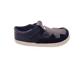 kožená barefoot sandálka čierna - pegres
