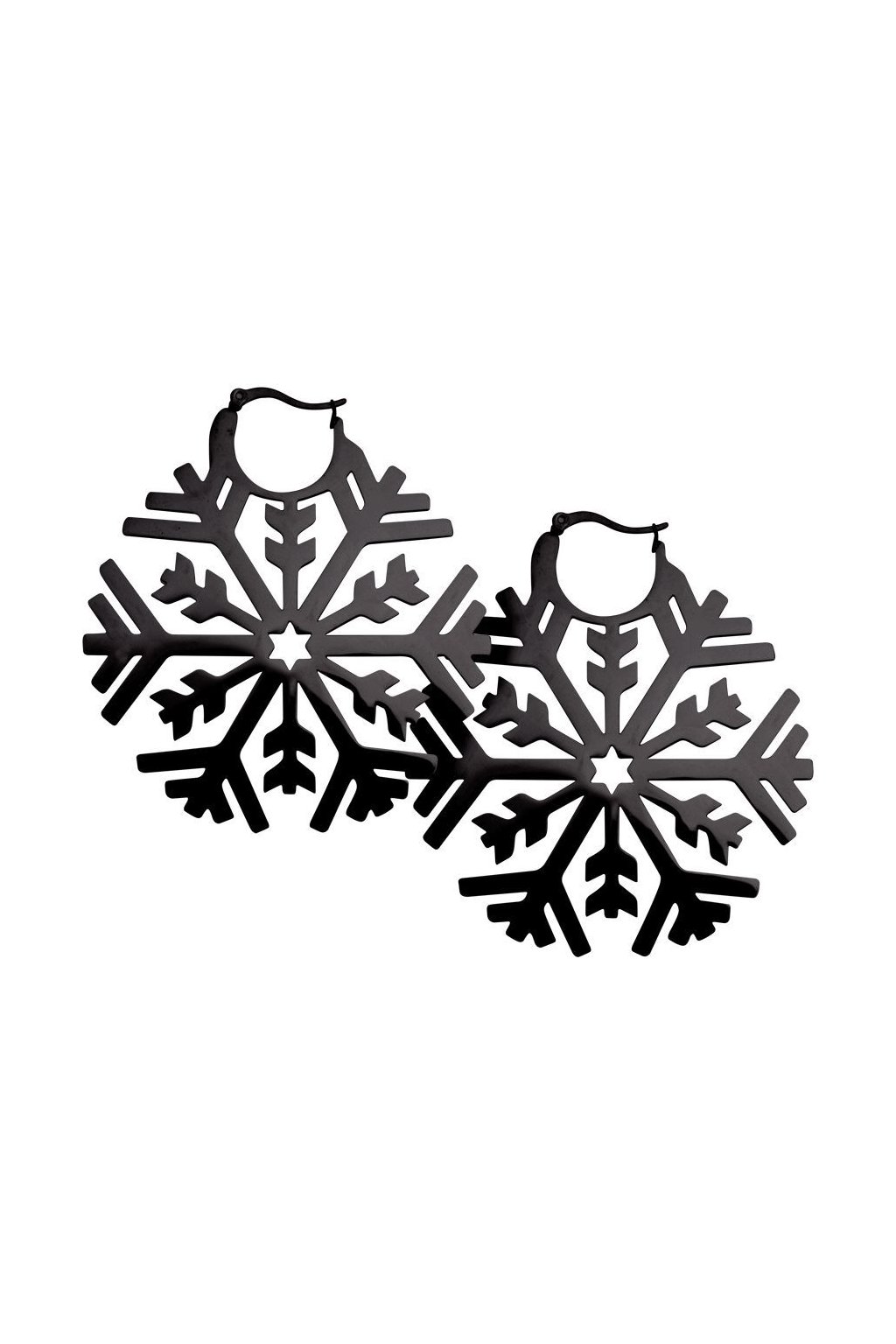 Ocelové kruhové náušnice Frozen - černé