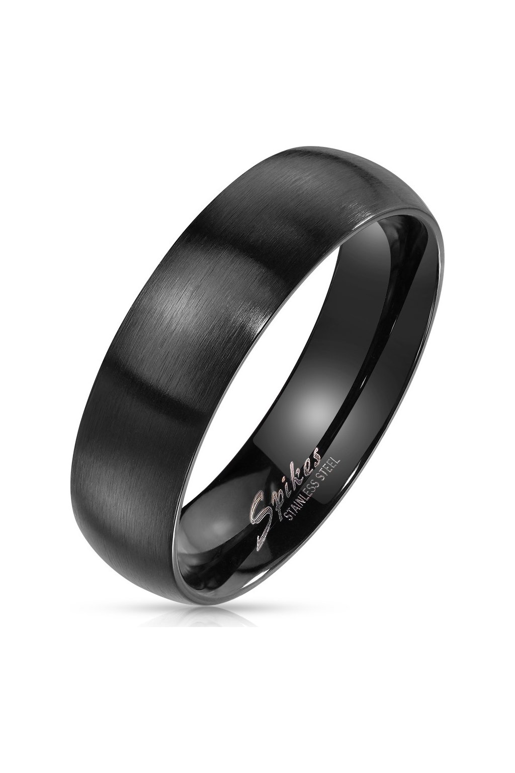 Černý ocelový matný prsten