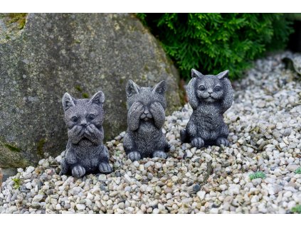 Zahradní betonová dekorace Koťátko - neslyším