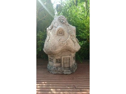 Steinfigur Gartenfigur Feenhaus Blume 38x23 1125