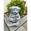 Steinfigur Gartenfigur Yoga Mops24x16 880