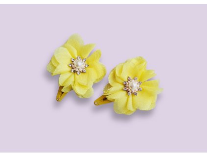 Sponky žlté s perlou