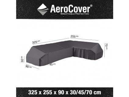 Borító L alakú sarokkanapé garnitúrához,JOBBOS 325x255x90xh30/45/70 cm Aerocover