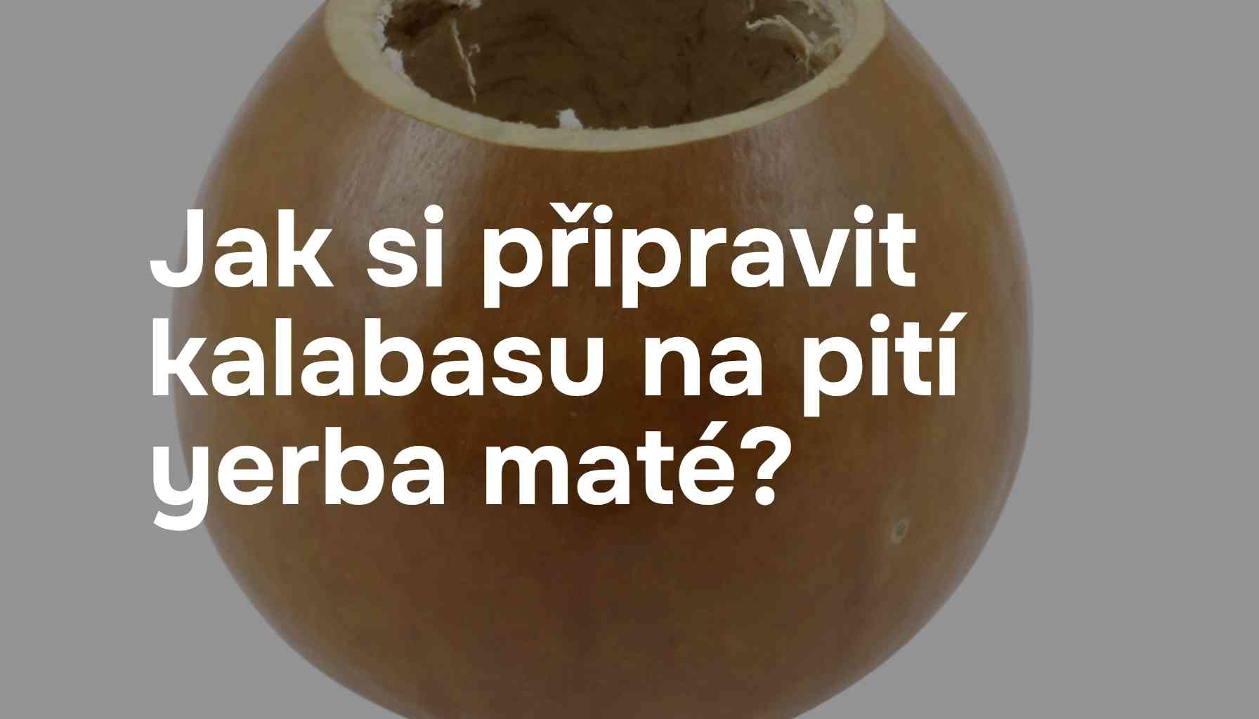 Jak si připravit kalabasu na pití yerba maté?