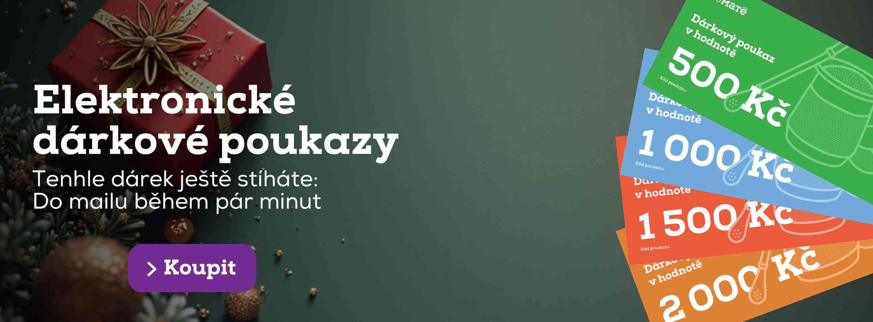 Elektronické dárkové poukazy, do mailu během pár minut