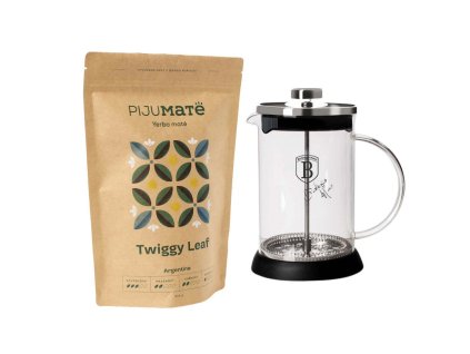 vyhodny set yerba mate pijumate twiggy leaf french press konvice berlingerhaus 800 ml