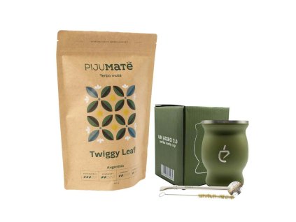 vyhodny set yerba mate pijumate twiggy leaf sada nerezova kalabasa un mate zelena bombilla stetecek