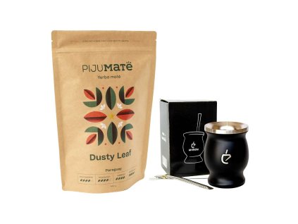 vyhodny set yerba mate pijumate dusty leaf sada nerezova kalabasa un mate cerna bombilla stetecek