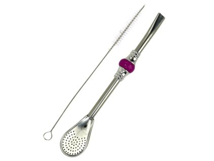 bombilla cuchara set tmave ruzova