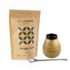 vyhodny set yerba mate pijumate twiggy leaf keramicka hneda vroubkovana kalabasa bombilla mercedes