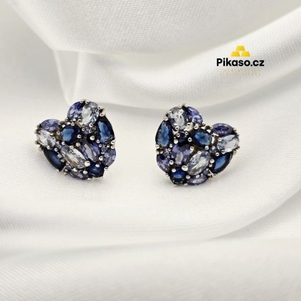 11571 stribrne nausnice damske 3 72 g srdce