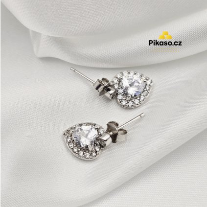 11574 stribrne nausnice damske 2 45 g srdce