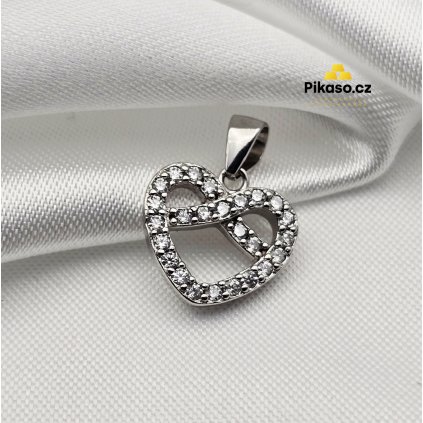 12204 stribrny privesek damsky 1 48 g srdce