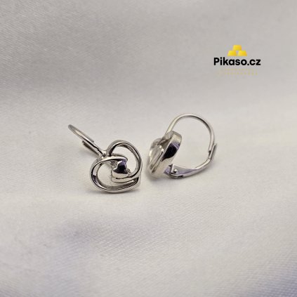 12768 stribrne nausnice damske 2 52 g srdce