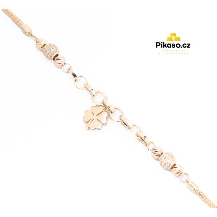 14280 zlaty naramek damsky 5 76 g ctyrlistek