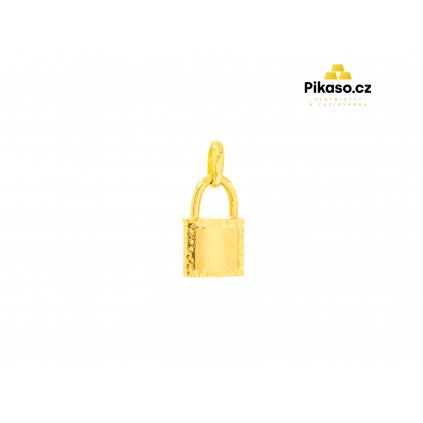 1482 zlaty privesek unisex 1 24 g zamek