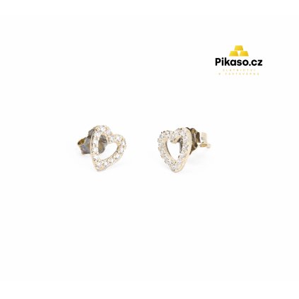 15378 zlate nausnice damske 1 11 g srdce