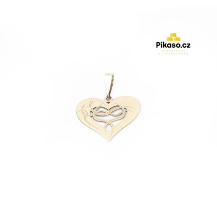 15432 zlaty privesek unisex 1 24 g srdce