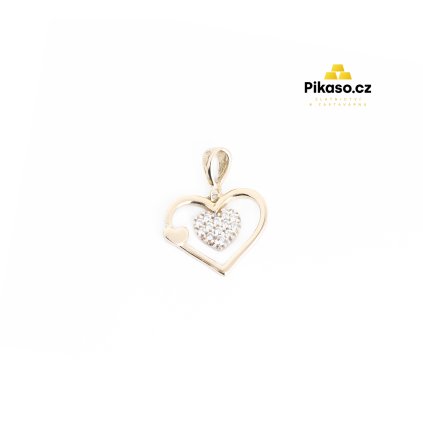 16684 zlaty privesek damsky 1 02 g srdce