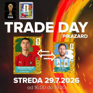 TRADE DAY špeciál FIFA World Cup 2026 Máš nálepky alebo kartičky na výmenu ? Využi príležitosť a príď si povymieňať s...