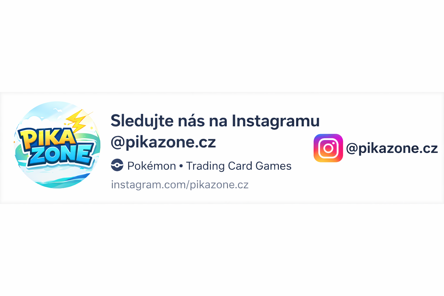 Sledujte nás na Instagramu – PikaZone Pokémon Trading Cards