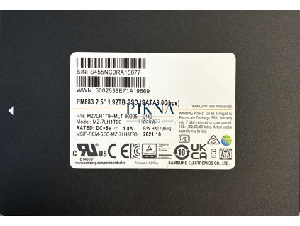 Samsung PM883 SATA 2.5 6 Gb/s SSD Hard Drive - 1.92 TB