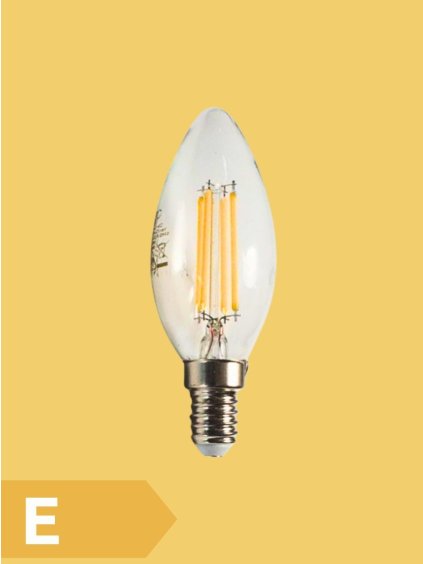 E14 žárovky 2500K čirá svíčka