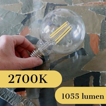 E27 čirá koule LED 8W sklo obchod svitidla pikomal dekor