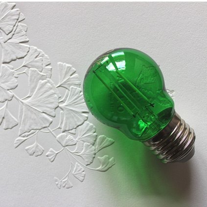 E27 žárovka tvar kulička dekorativní 1,4W zelená LED obchod svitidla pikomal