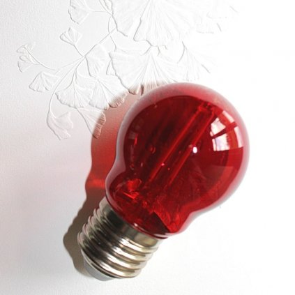 E27 žárovka tvar kulička dekorativní 1,4W červená LED obchod svitidla pikomal