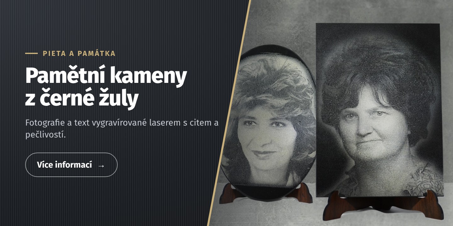 Pamětní kameny z černé žuly s laserem gravírovanou fotografií