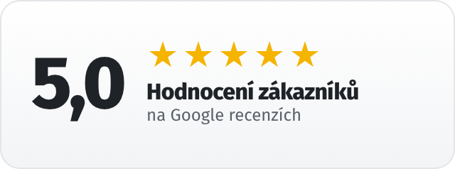 Hodnocení zákazníků 5,0 z 5 na Google recenzích