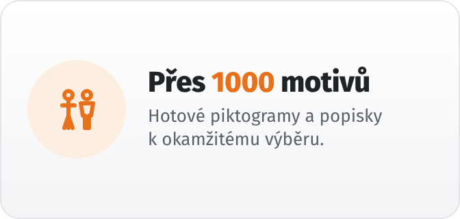 Přes 1000 hotových motivů piktogramů a popisků