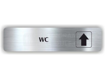 Cedule wc šipka nahorů – plast (piktogram)