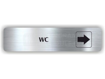 Cedule wc šipka do prava – plast (piktogram)